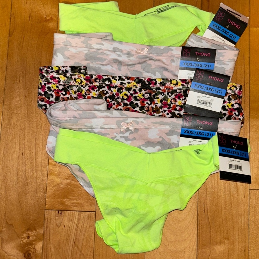 NOBO Ladies Lace Thong 5 Pairs Bundle Size XXXL/ 3XG(21)